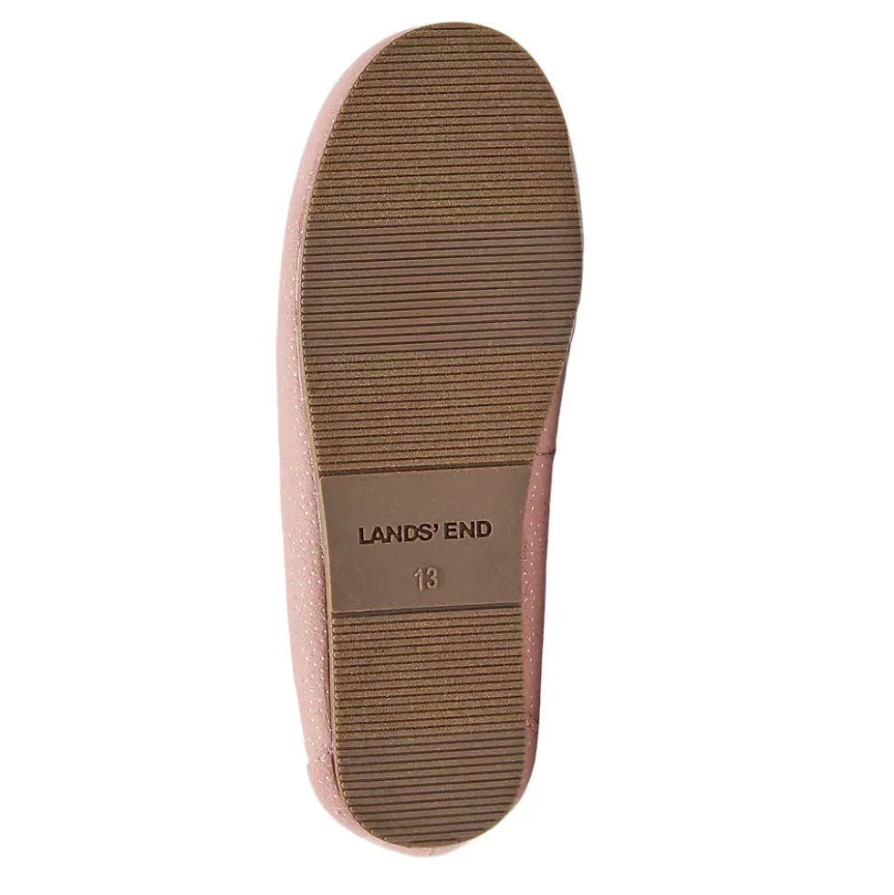 Kids Fuzzy Lined Shimmer Moccasin Slippers