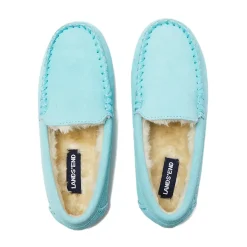 Kids Fuzzy Lined Suede Moccasin Slippers