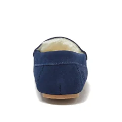 Kids Fuzzy Lined Suede Moccasin Slippers