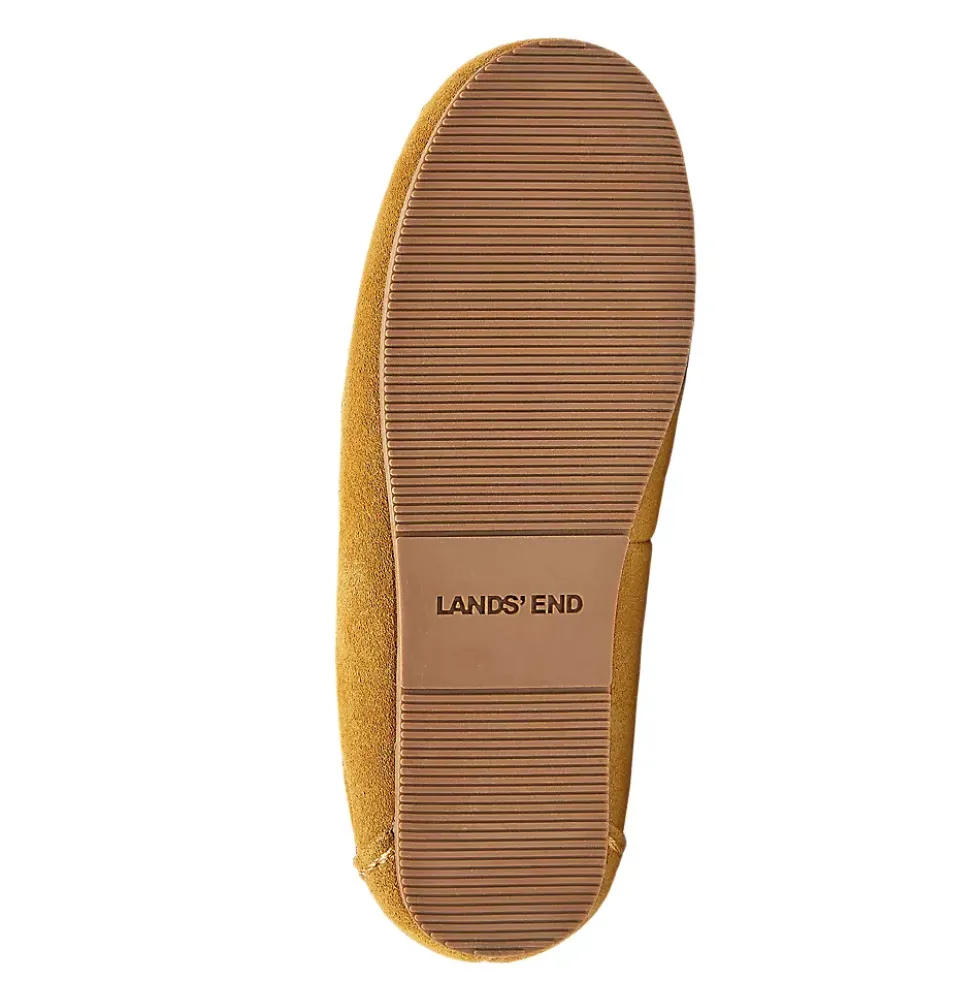 Kids Fuzzy Lined Suede Moccasin Slippers
