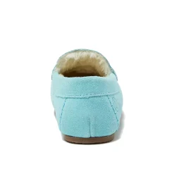 Kids Fuzzy Lined Suede Moccasin Slippers