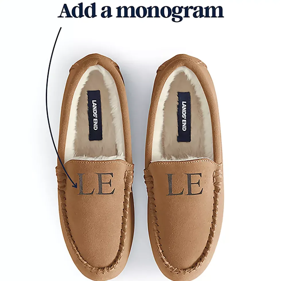 Kids Fuzzy Lined Suede Moccasin Slippers