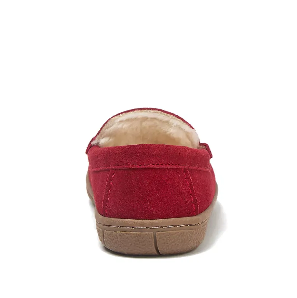 Kids Fuzzy Lined Suede Moccasin Slippers