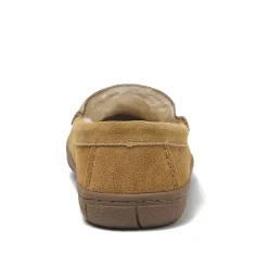 Kids Fuzzy Lined Suede Moccasin Slippers