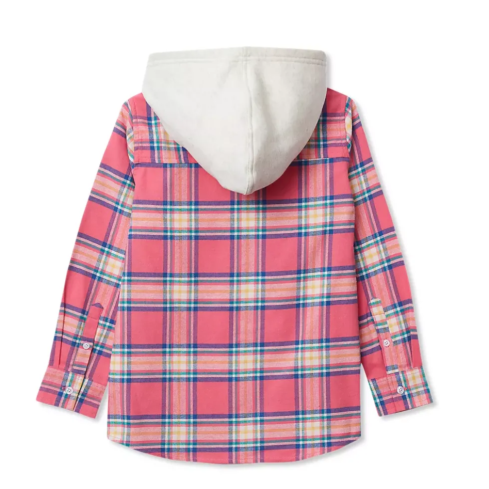 Kids Long Sleeve Hooded Flannel
