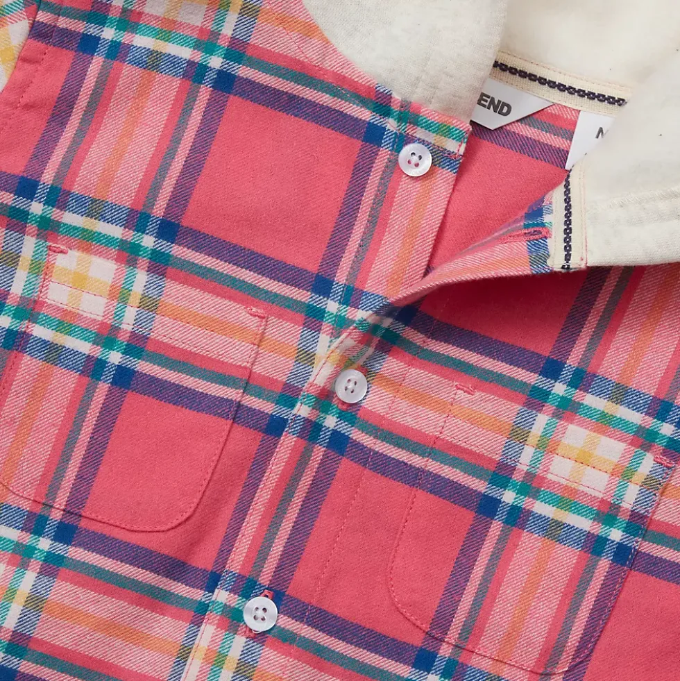 Kids Long Sleeve Hooded Flannel