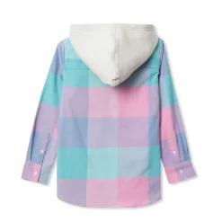 Kids Long Sleeve Hooded Flannel