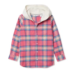 Kids Long Sleeve Hooded Flannel
