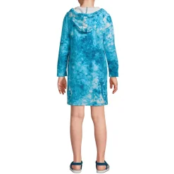 Kids Long Sleeve Hooded Front Pocket Terry Cloth Swimsuit Cover-Up