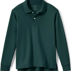 Kids Long Sleeve Interlock Polo Shirt