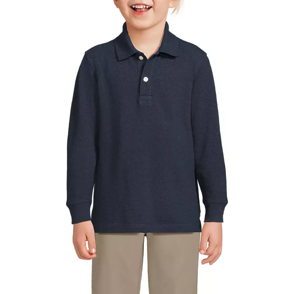 Kids Long Sleeve Mesh Polo Shirt