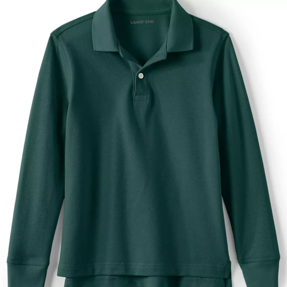 Kids Long Sleeve Mesh Polo Shirt