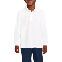 Kids Long Sleeve Mesh Polo Shirt