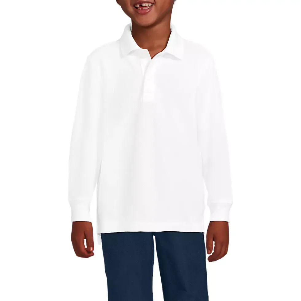 Kids Long Sleeve Mesh Polo Shirt