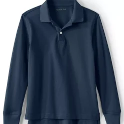Kids Long Sleeve Mesh Polo Shirt