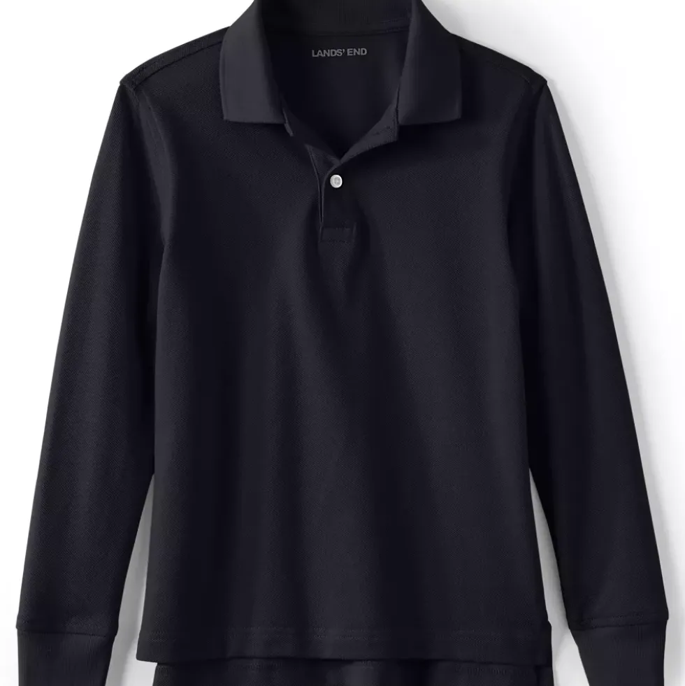 Kids Long Sleeve Mesh Polo Shirt