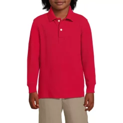 Kids Long Sleeve Mesh Polo Shirt
