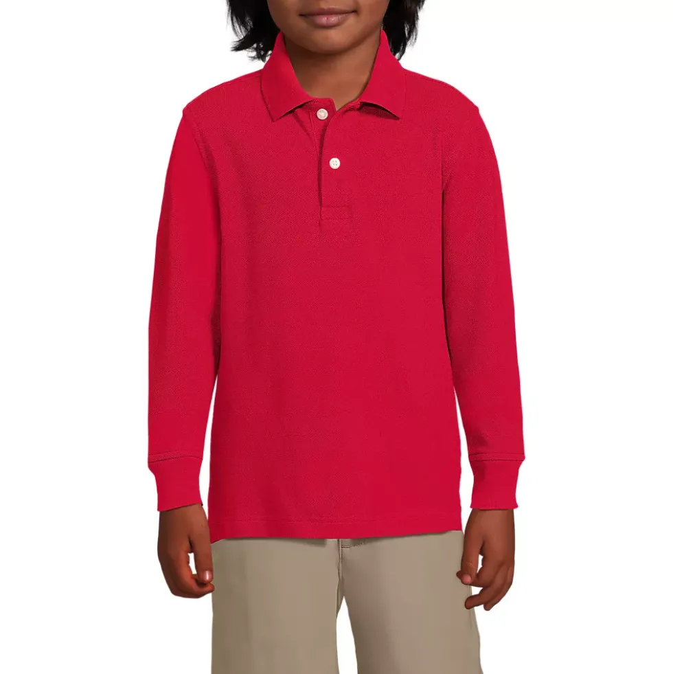 Kids Long Sleeve Mesh Polo Shirt