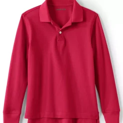Kids Long Sleeve Mesh Polo Shirt
