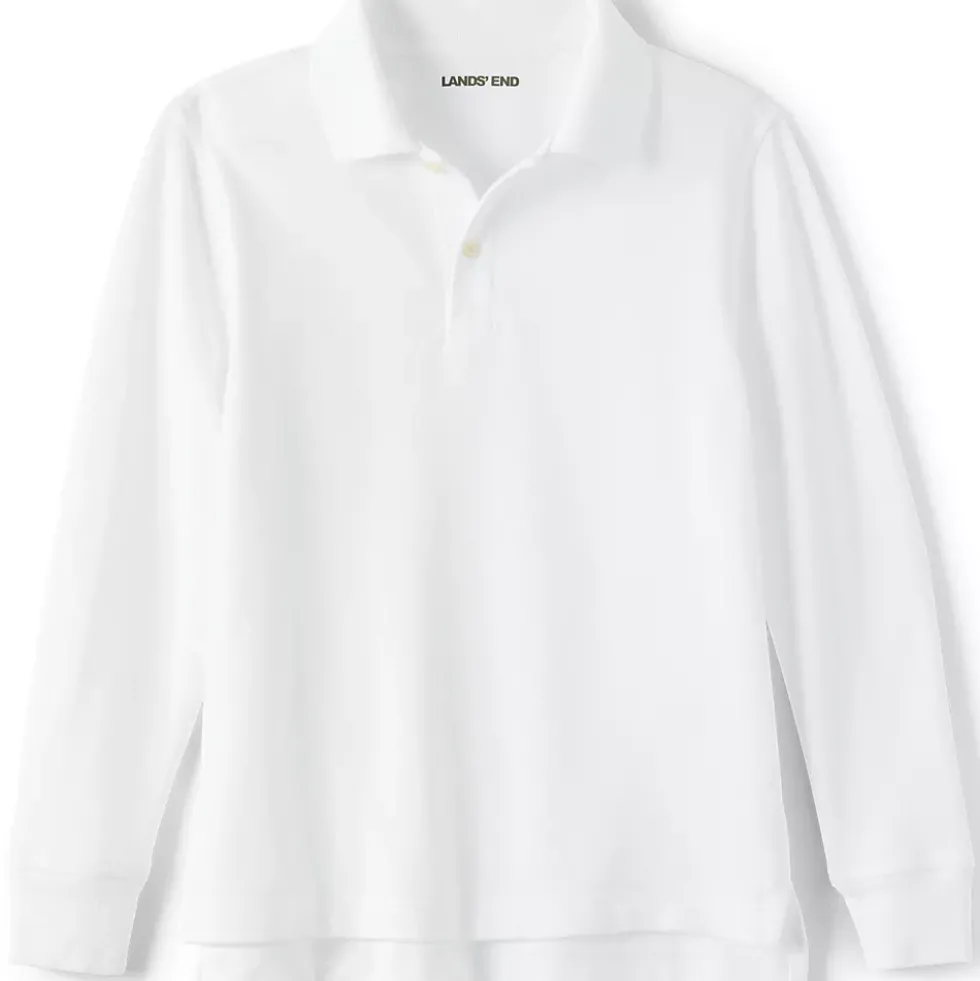 Kids Long Sleeve Mesh Polo Shirt