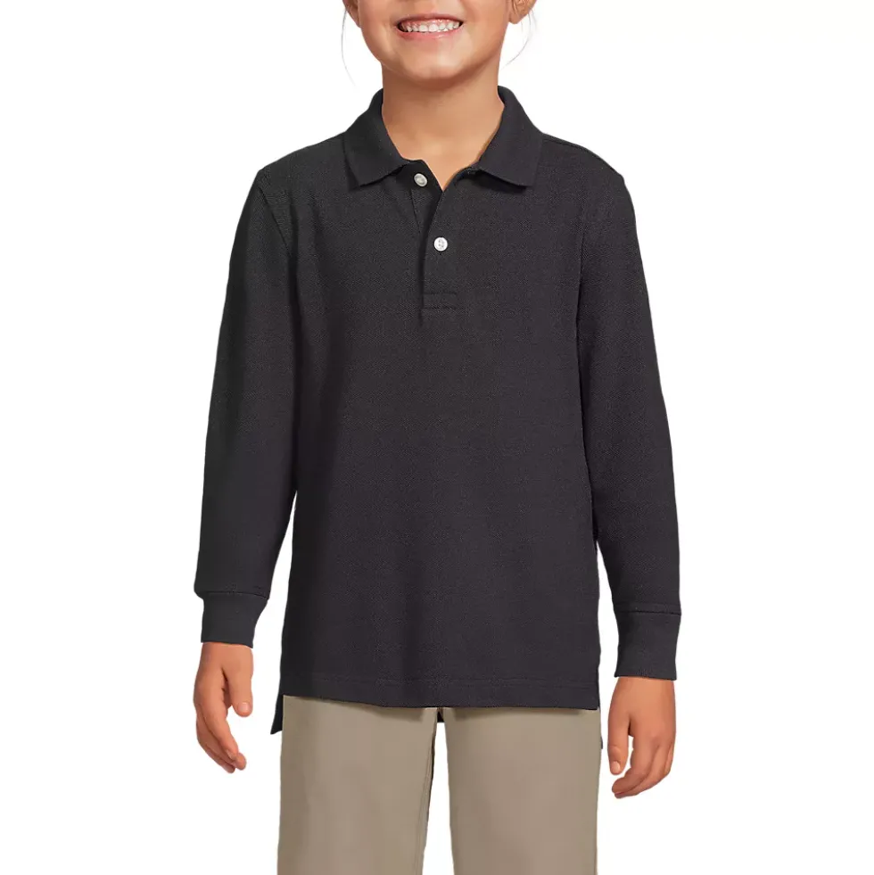 Kids Long Sleeve Mesh Polo Shirt