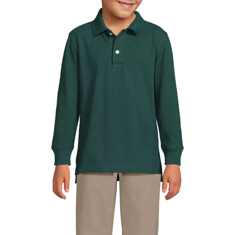 Kids Long Sleeve Mesh Polo Shirt