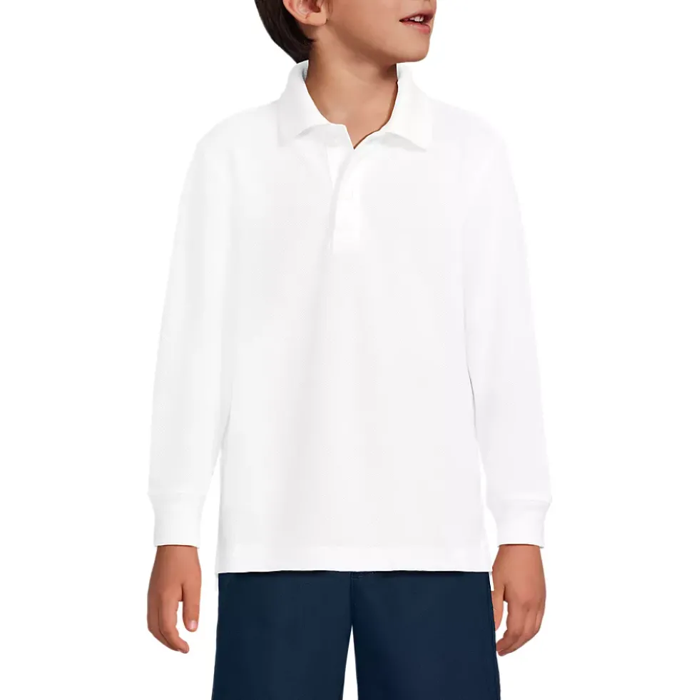 Kids Long Sleeve Mesh Polo Shirt