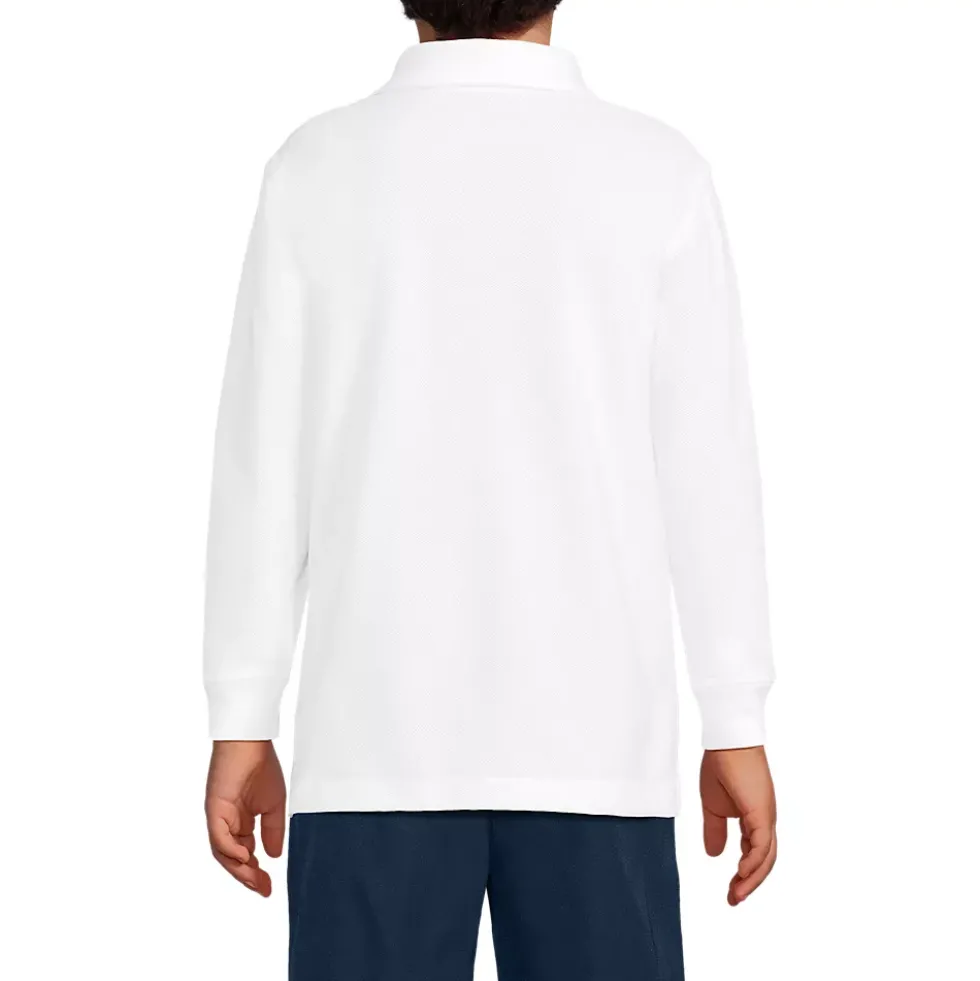 Kids Long Sleeve Mesh Polo Shirt
