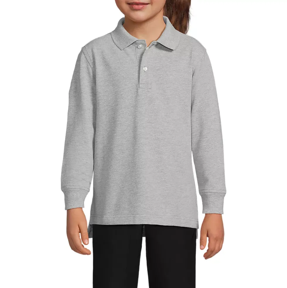 Kids Long Sleeve Mesh Polo Shirt