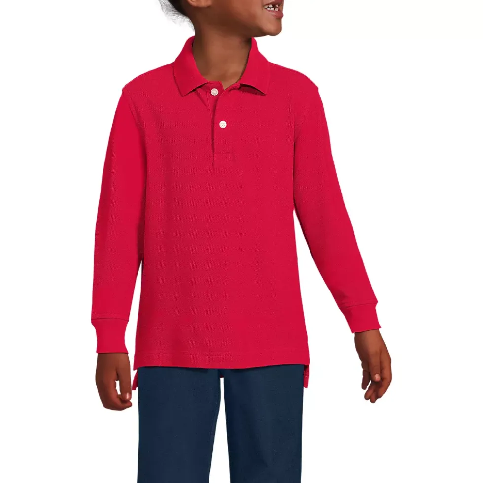 Kids Long Sleeve Mesh Polo Shirt