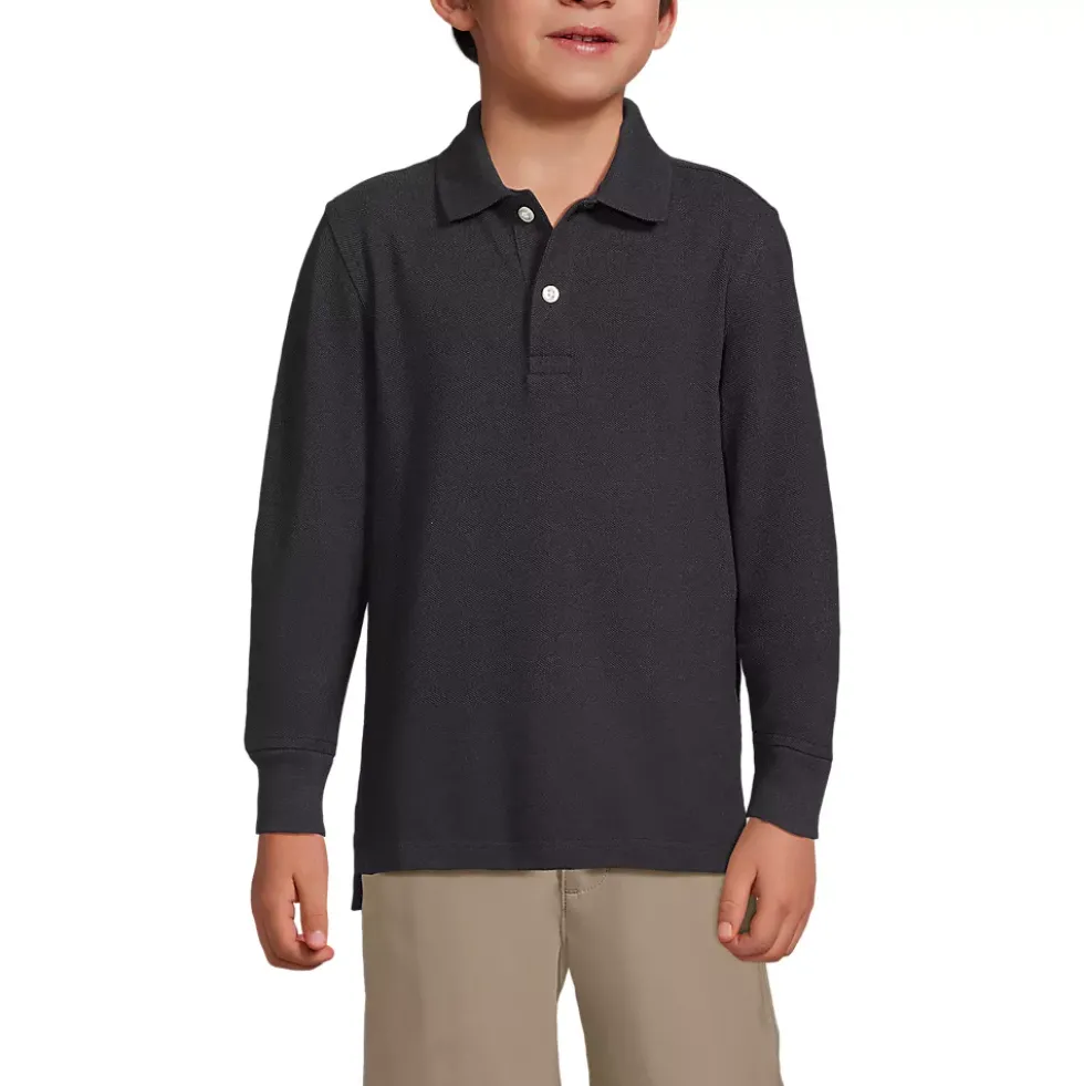 Kids Long Sleeve Mesh Polo Shirt