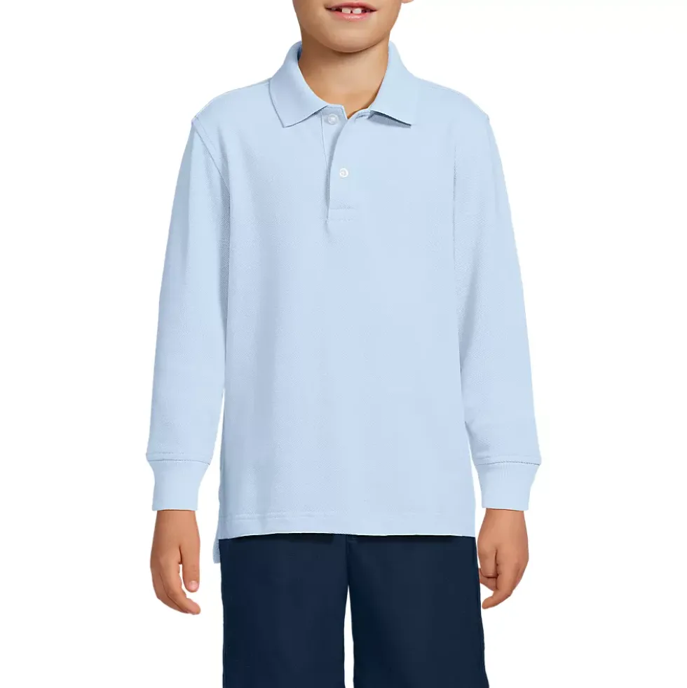 Kids Long Sleeve Mesh Polo Shirt
