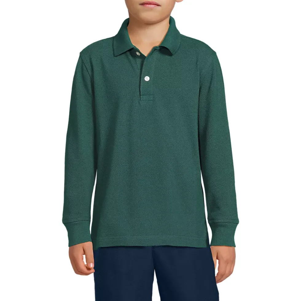 Kids Long Sleeve Mesh Polo Shirt