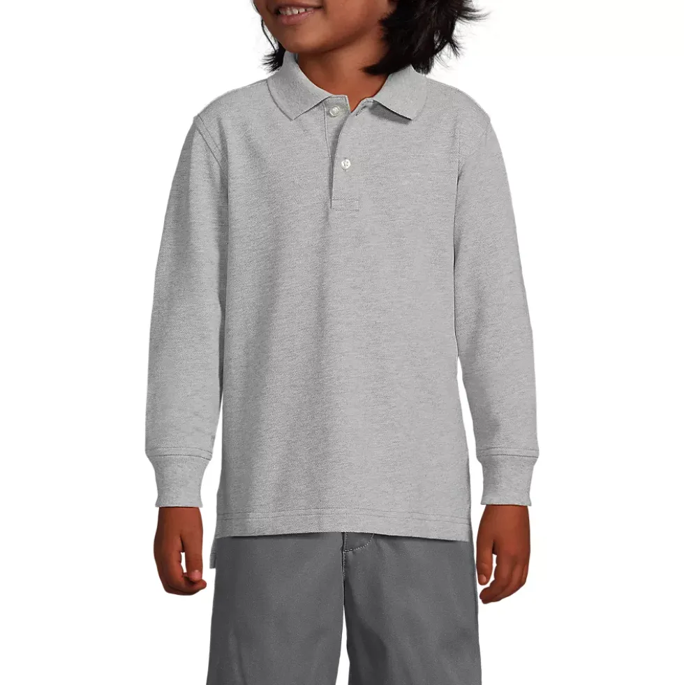 Kids Long Sleeve Mesh Polo Shirt