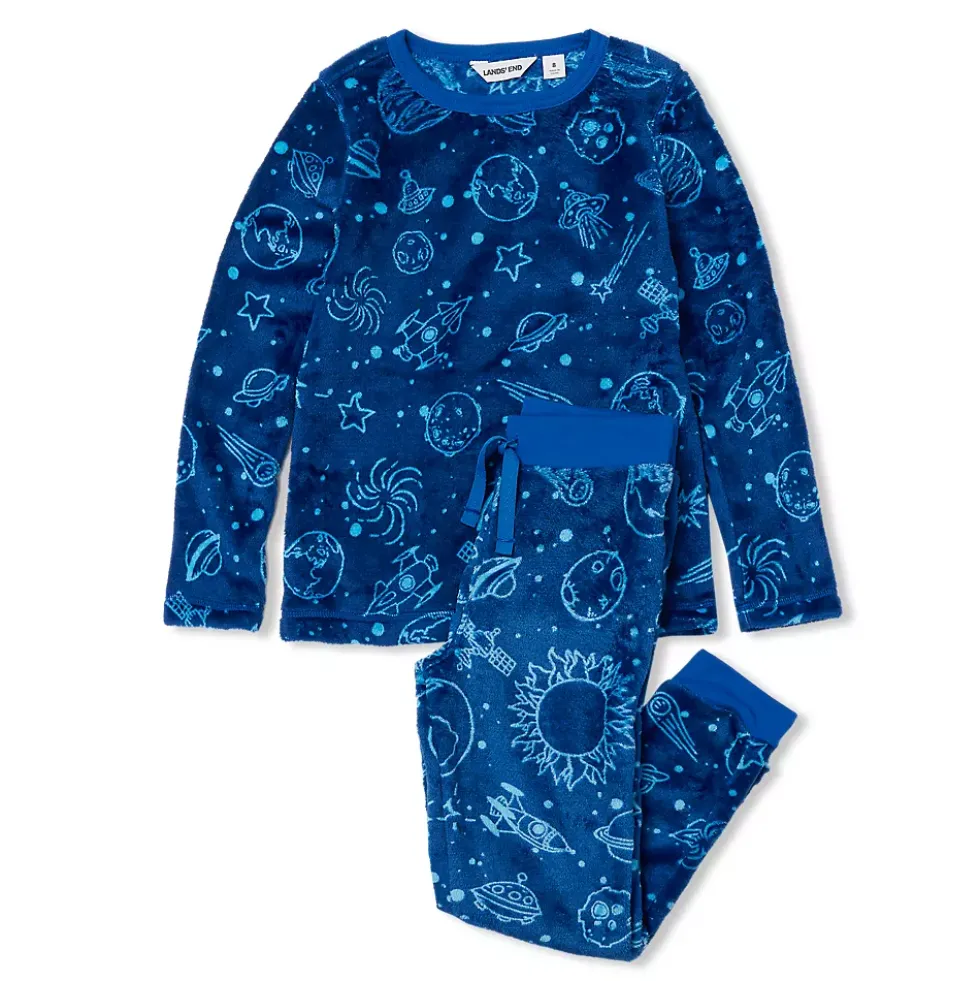 Kids Long Sleeve Plush Fleece Pajama Set
