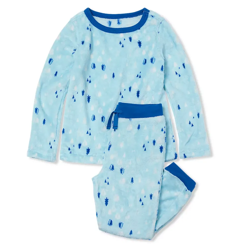 Kids Long Sleeve Plush Fleece Pajama Set