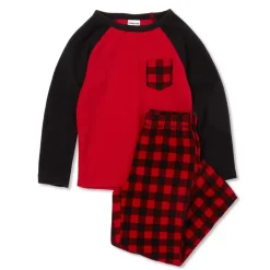 Kids Long Sleeve Pocket Fleece Pajama Set