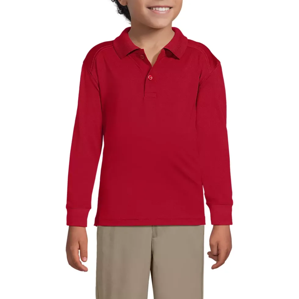Kids Long Sleeve Rapid Dry Polo Shirt