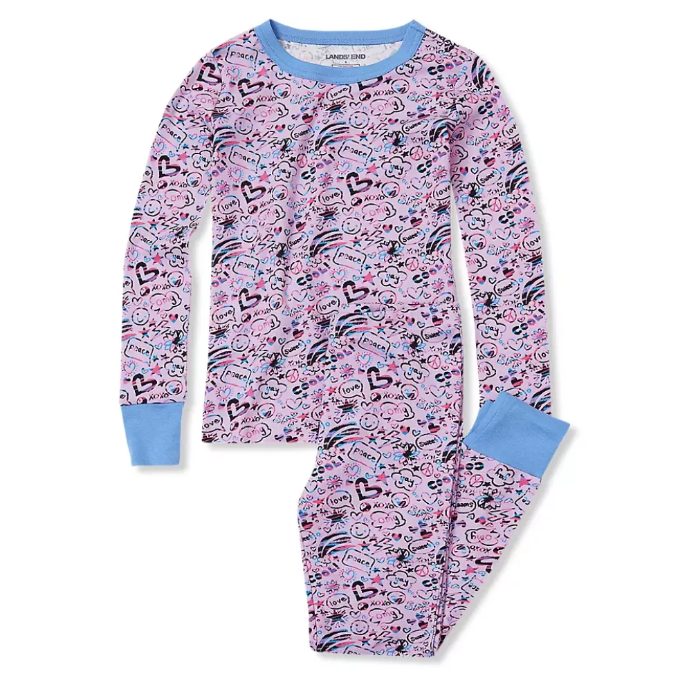 Kids Long Sleeve Top and Bottom Snug Fit Pajama Set
