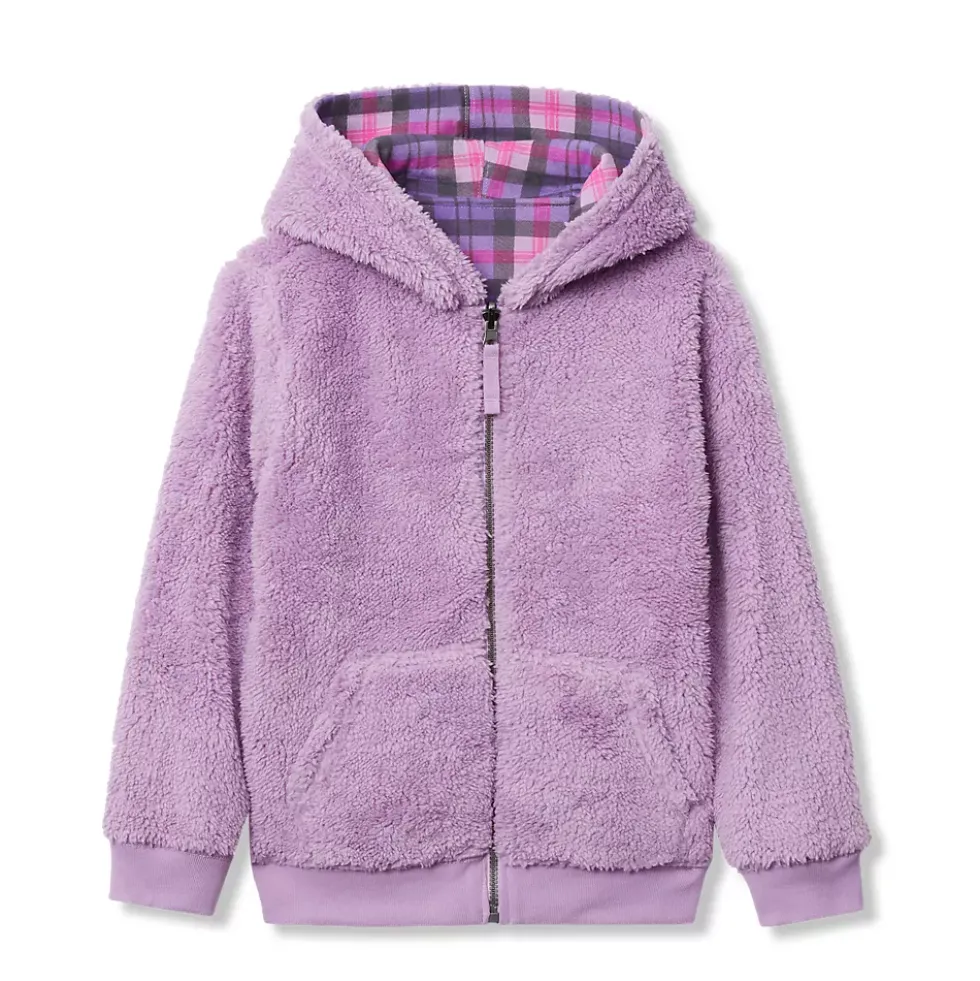 Kids Reversible Sherpa Fleece Hoodie