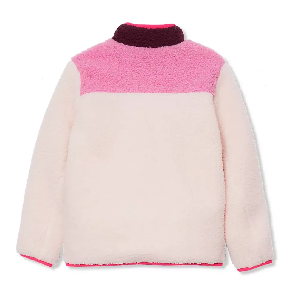 Kids Sherpa Contrast Full Zip Up Jacket
