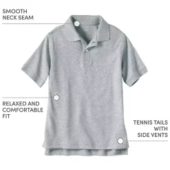 Kids Short Sleeve Interlock Polo Shirt