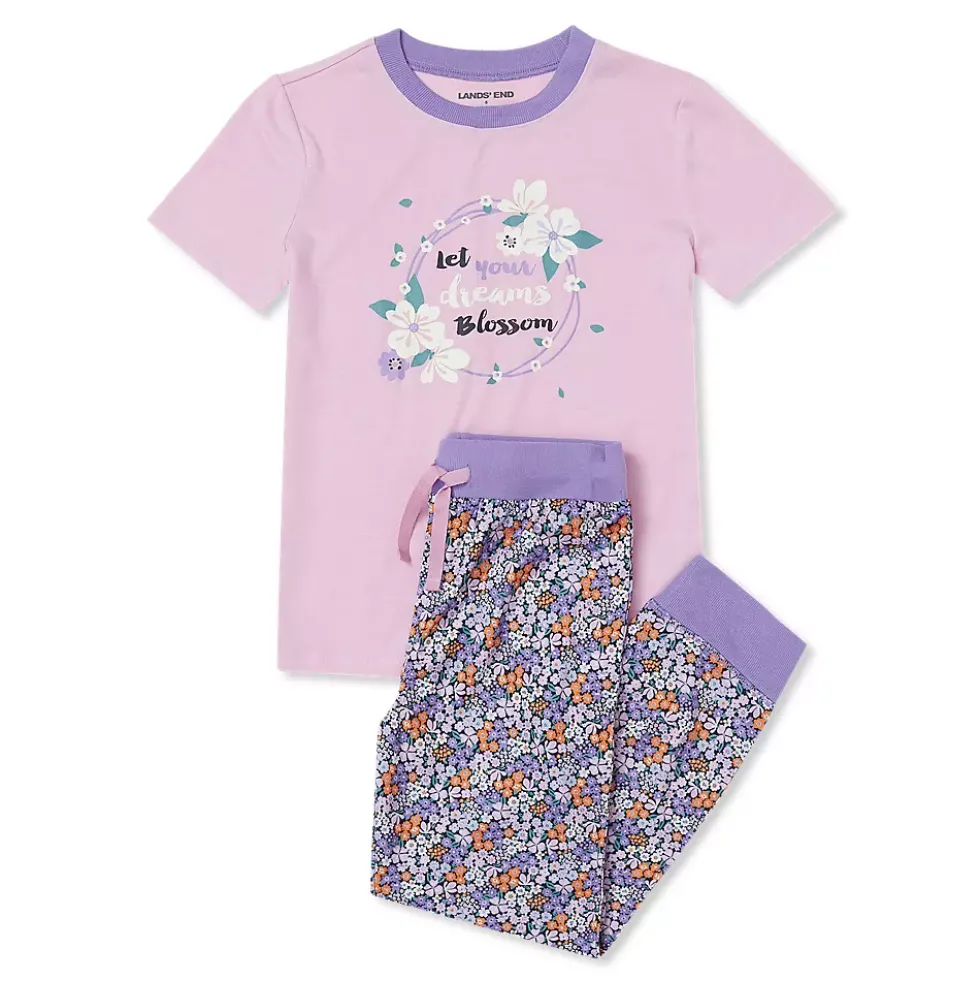 Kids Short Sleeve Top and Jogger Bottom Pajama Set