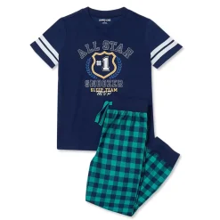 Kids Short Sleeve Top and Jogger Bottom Pajama Set