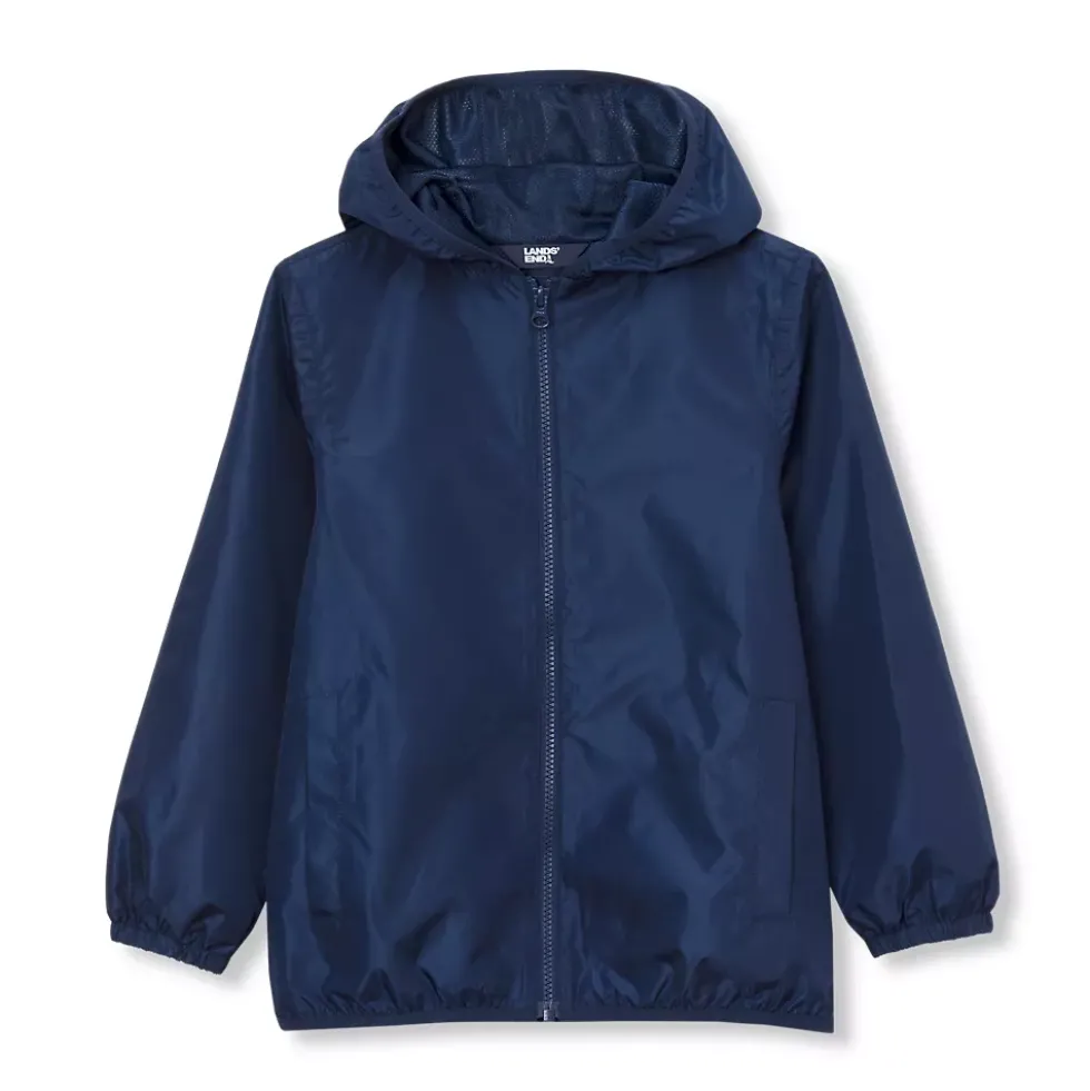 Kids Waterproof Hooded Packable Rain Jacket