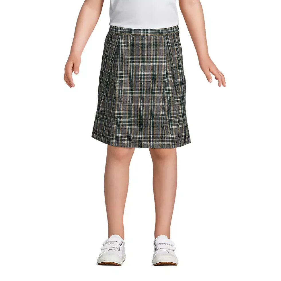 Little Girls Plaid Top of Knee Pleat Skort