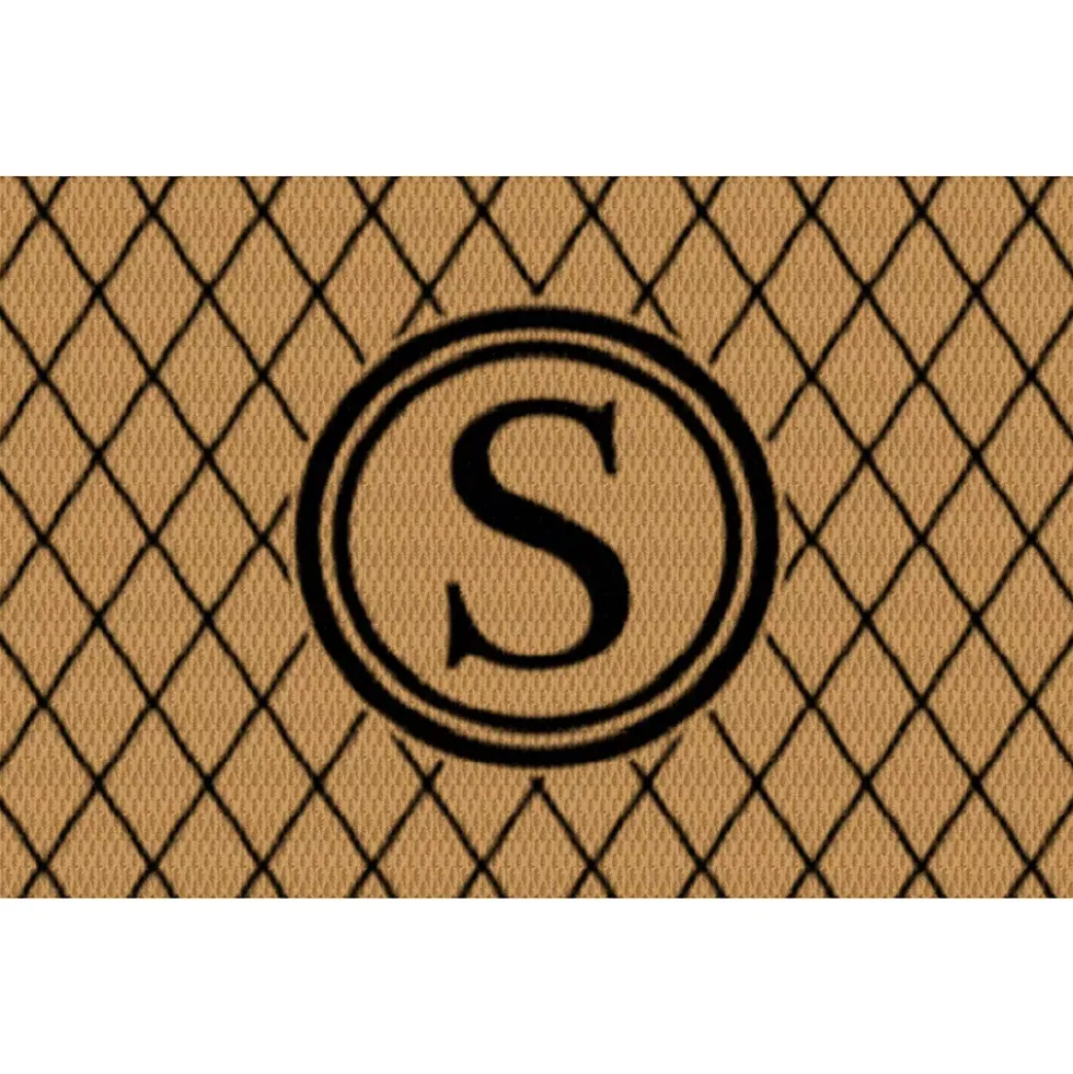Matterly Neighburly Monogrammed Doormat Argyle