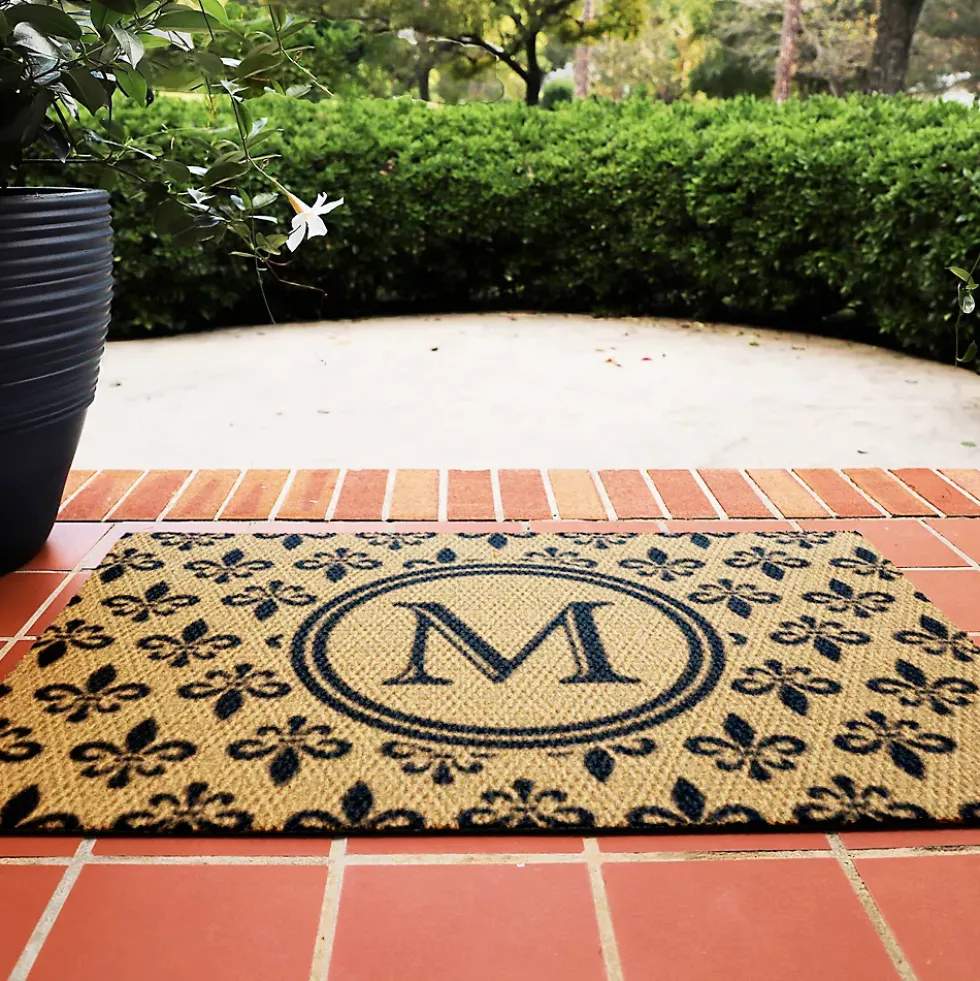 Matterly Neighburly Monogrammed Doormat Fleur Field