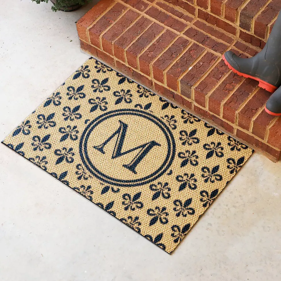 Matterly Neighburly Monogrammed Doormat Fleur Field
