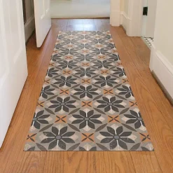 Matterly Skid Resistant Floral Mosaic Floor Mat